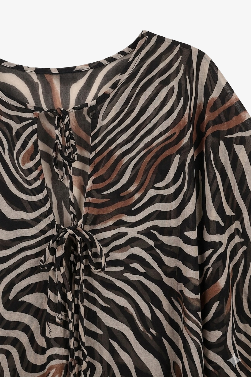 Zebra-Print Beach Dress