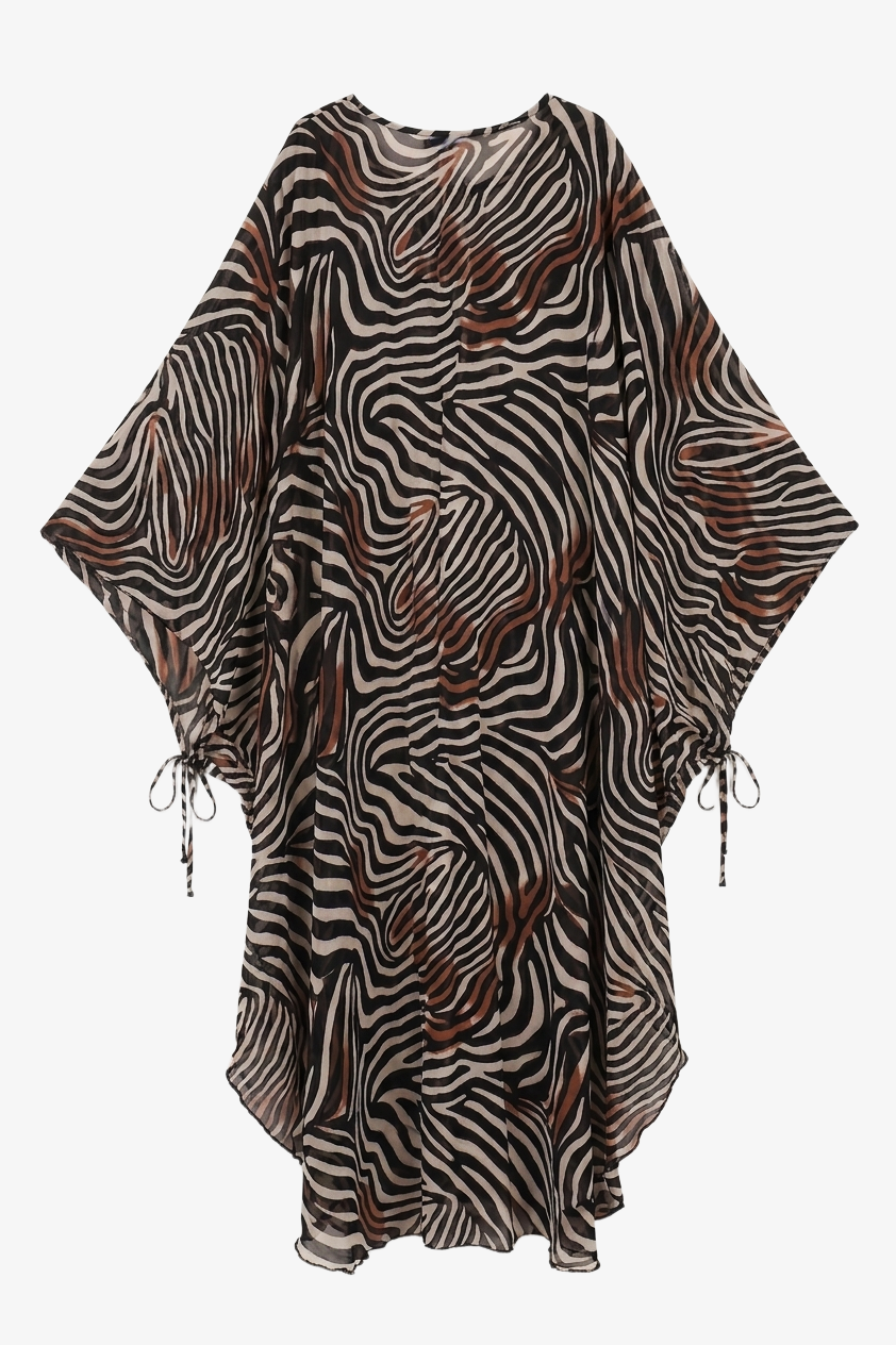Zebra-Print Beach Dress