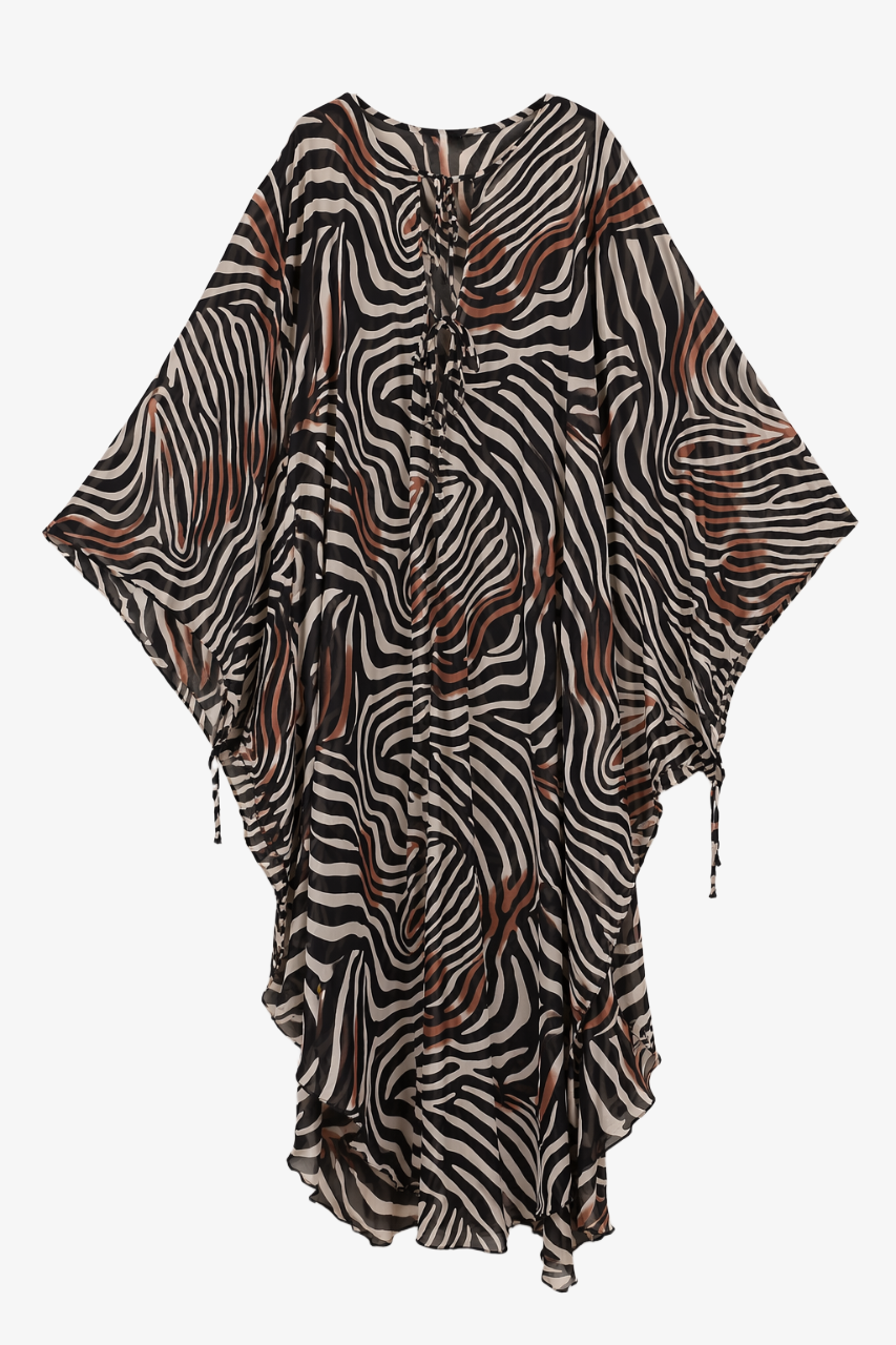 Zebra-Print Beach Dress