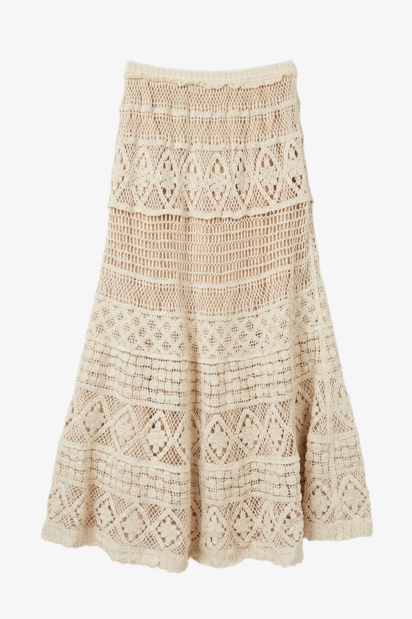 Tiered Crochet Maxi Skirt