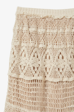 Tiered Crochet Maxi Skirt