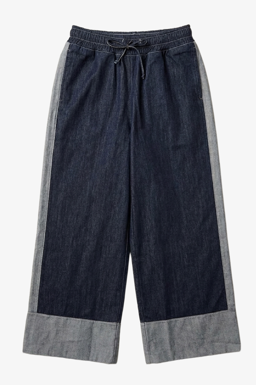Two-Tone Denim Pants