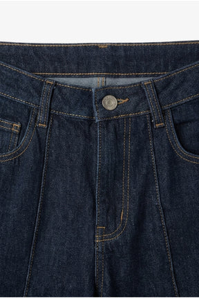 Folded-Cuff Denim Pants