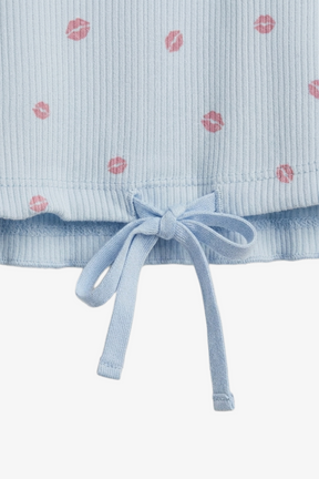 Lips-Print Ribbed Pyjama