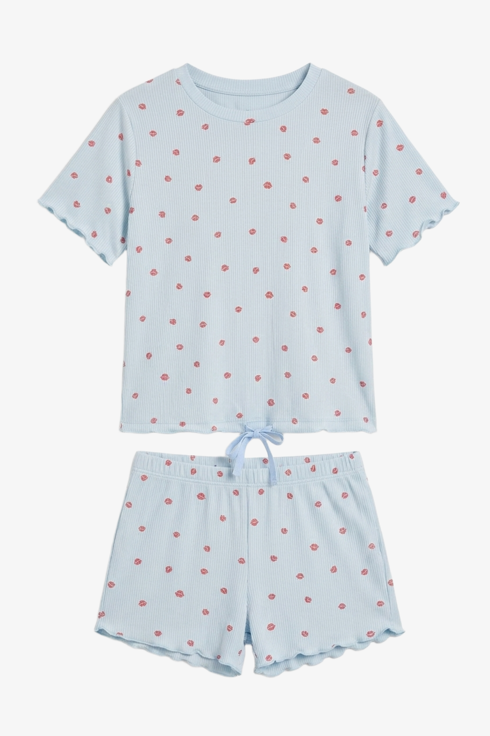 Lips-Print Ribbed Pyjama