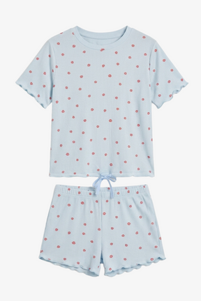 Lips-Print Ribbed Pyjama