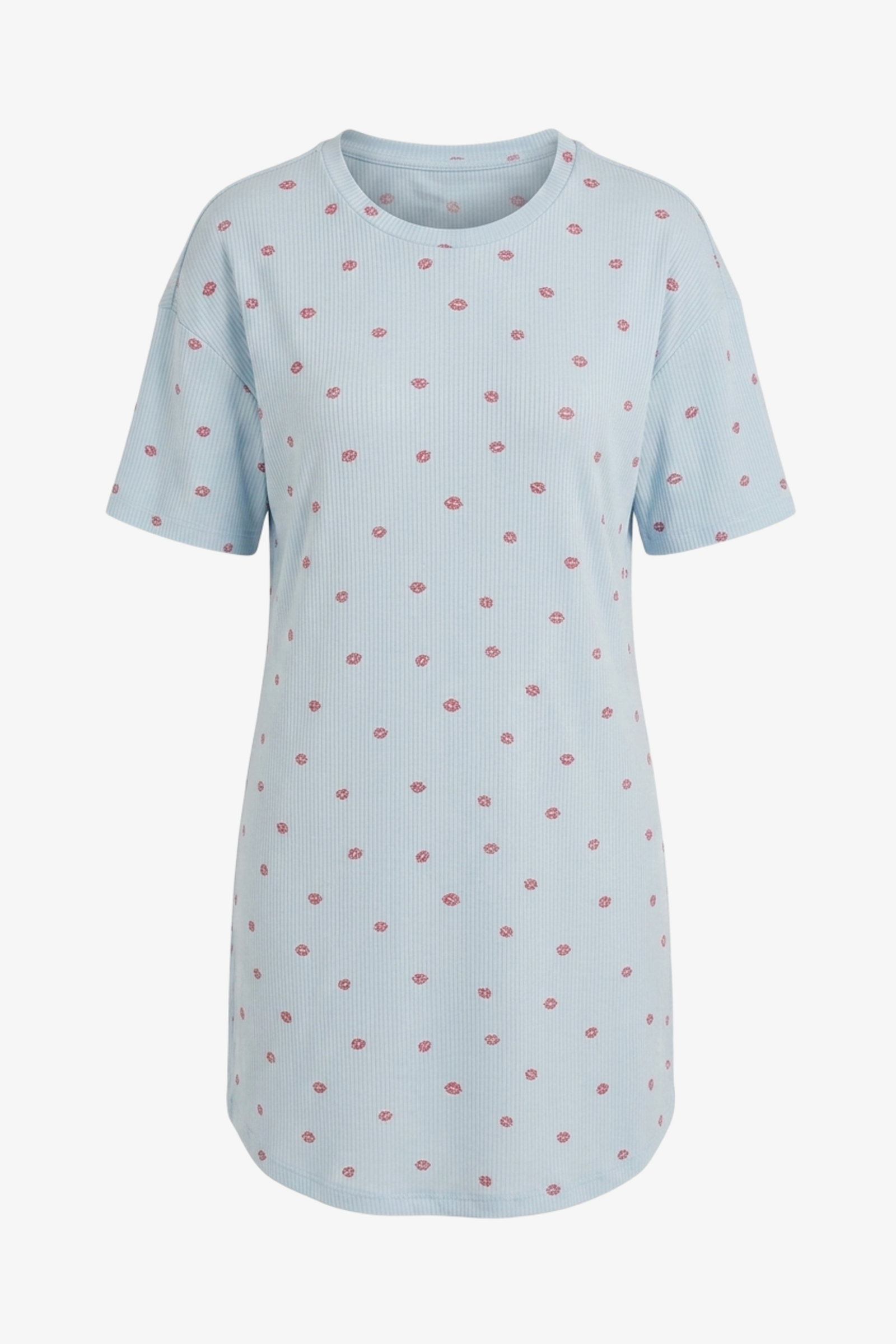 Lips-Print Ribbed Nightgown