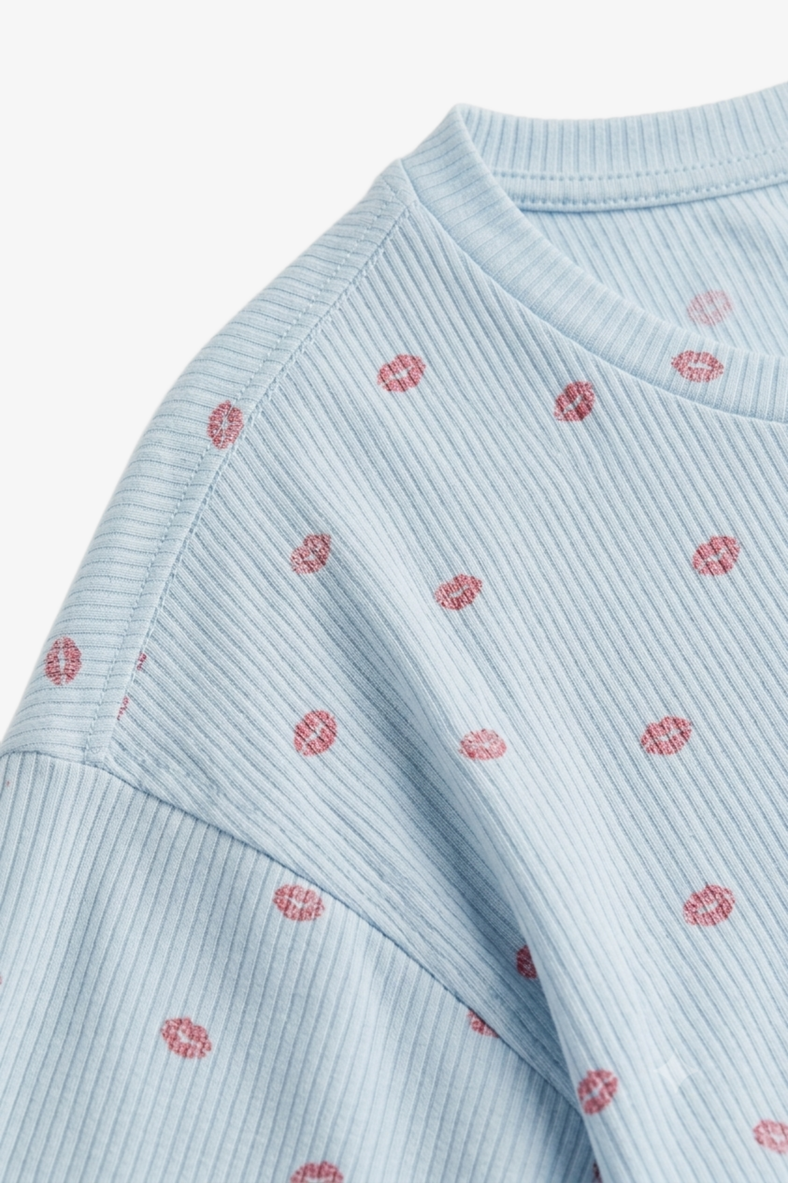 Lips-Print Ribbed Nightgown