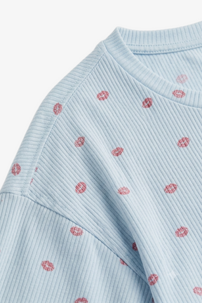 Lips-Print Ribbed Nightgown