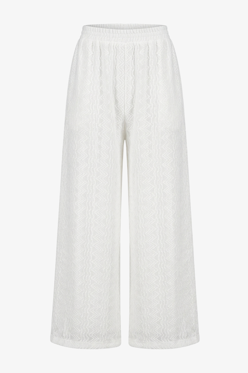 Zigzag-Embroidered Pants