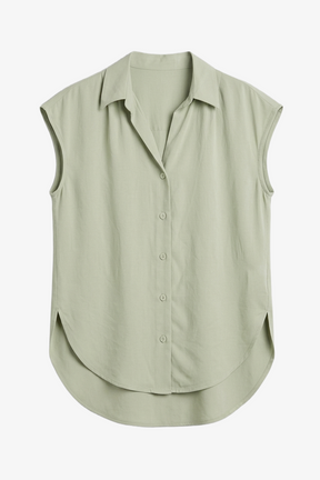 Sleeveless Button-Down Shirt