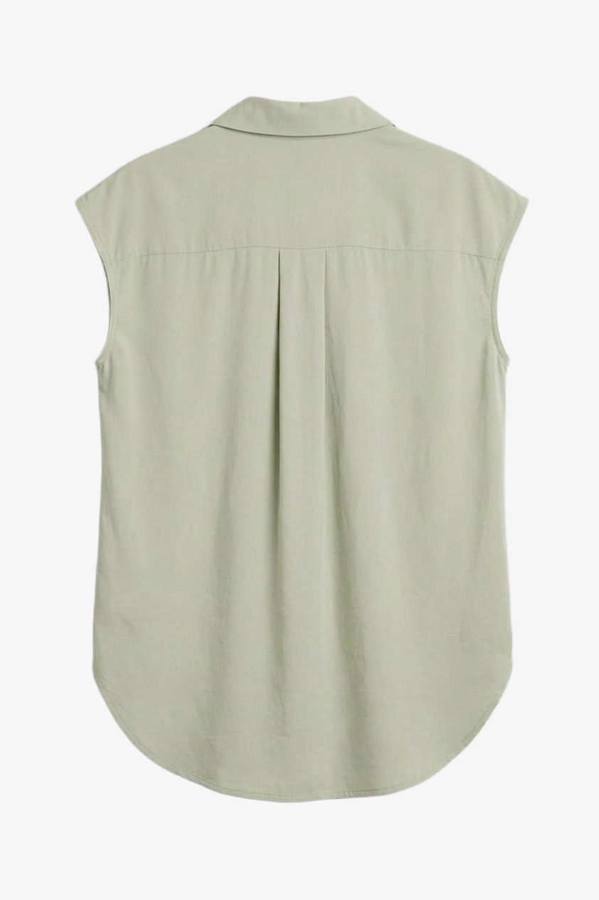 Sleeveless Button-Down Shirt