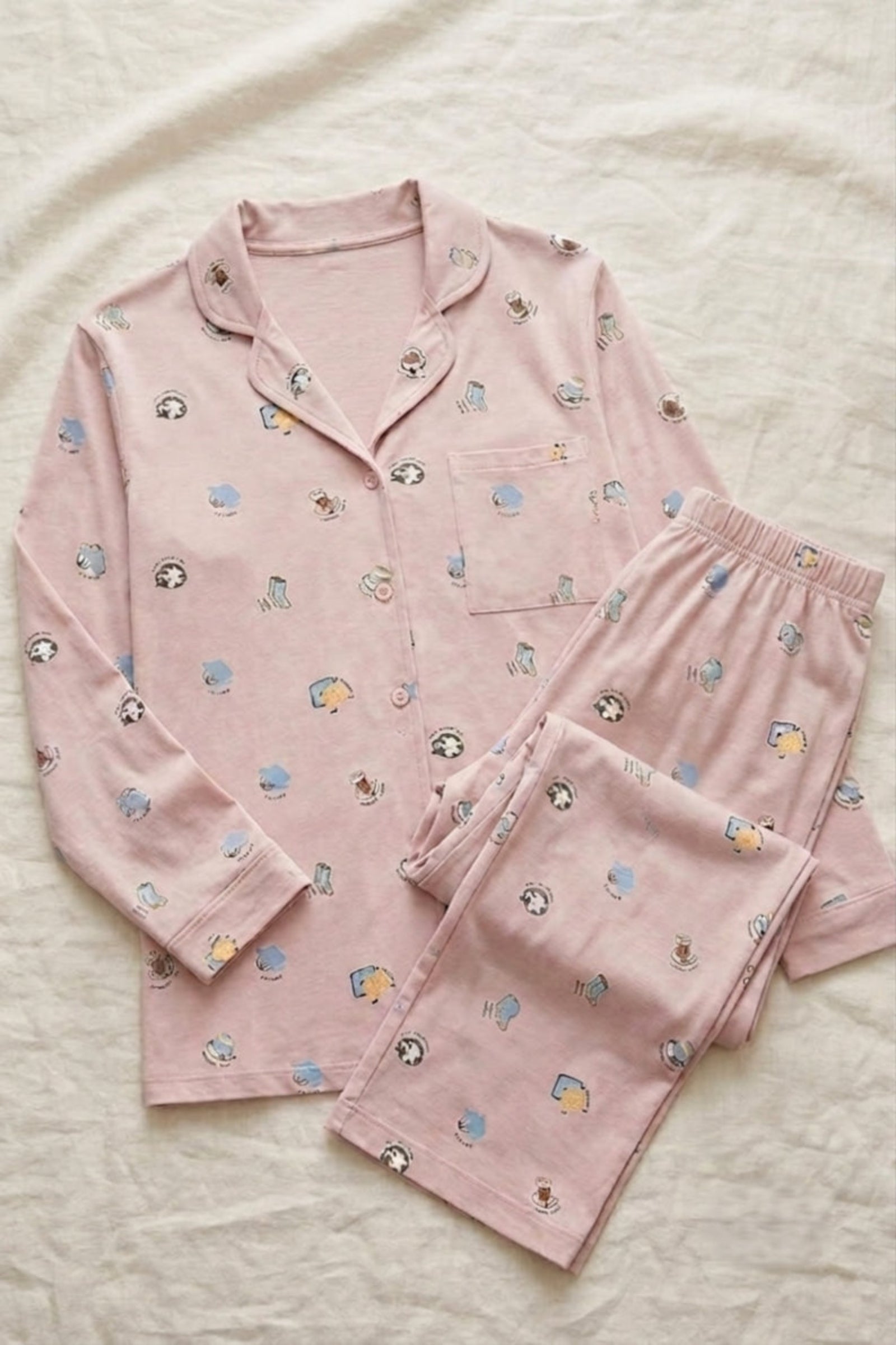 Printed Button-Down Pyjama