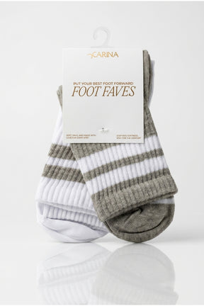 Contrast Striped Socks - 2 Pairs