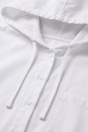 Hooded Button-Up Shirt