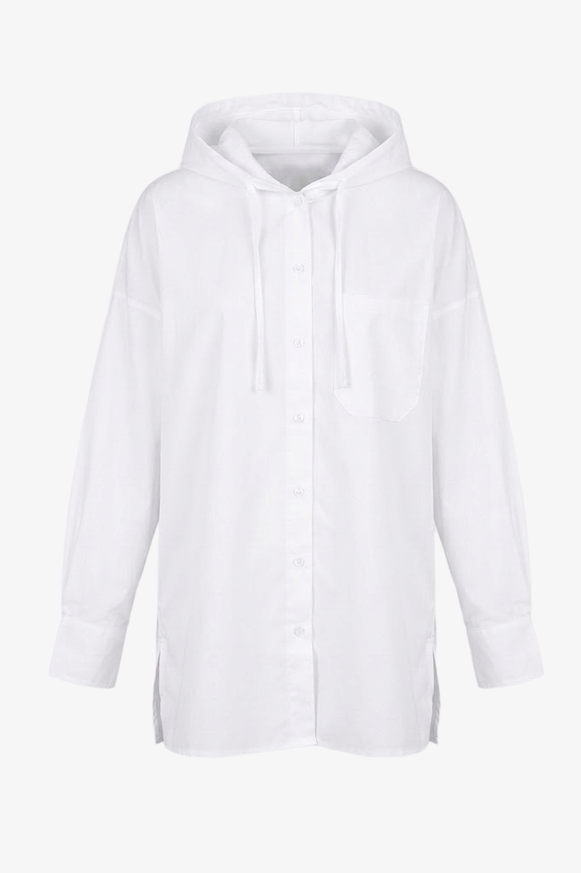 Hooded Button-Up Shirt