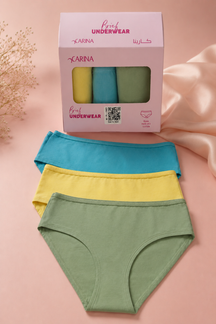 Pack of 3 Colored Brief Panties