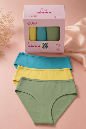 Pack of 3 Colored Brief Panties