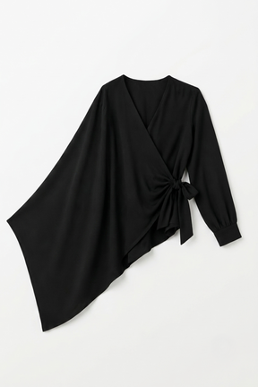 Asymmetrical Wrap Blouse