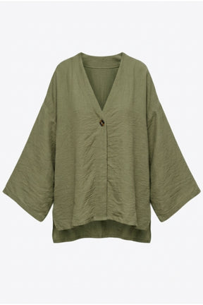 Flowy Button-Front Kimono
