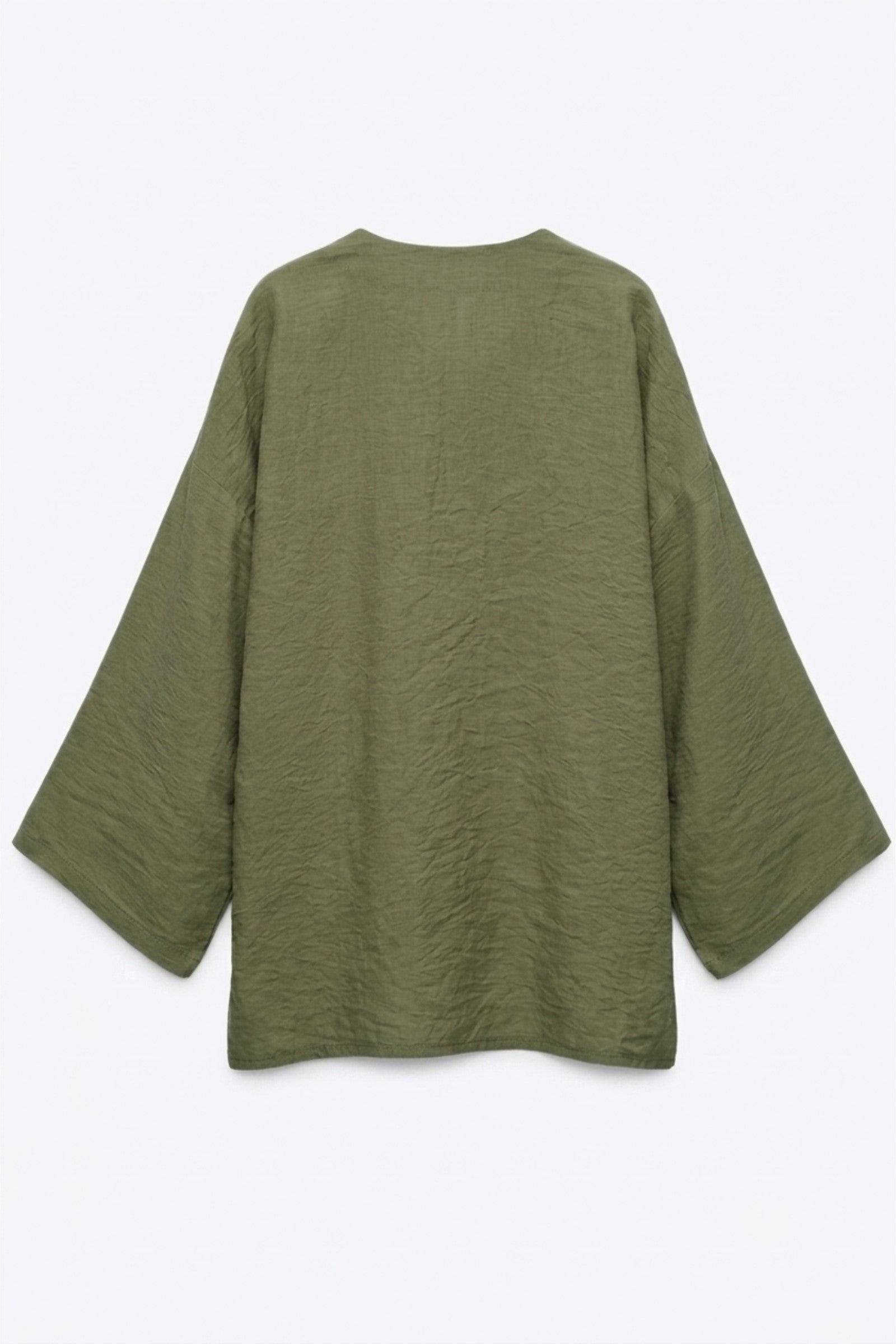 Flowy Button-Front Kimono