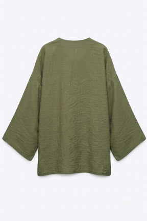 Flowy Button-Front Kimono