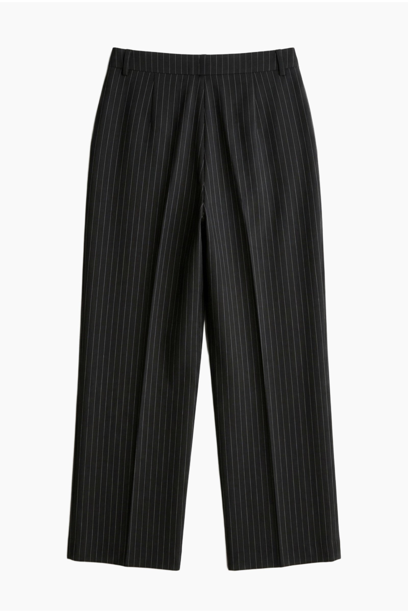 Wide-Leg Pinstripe Pants