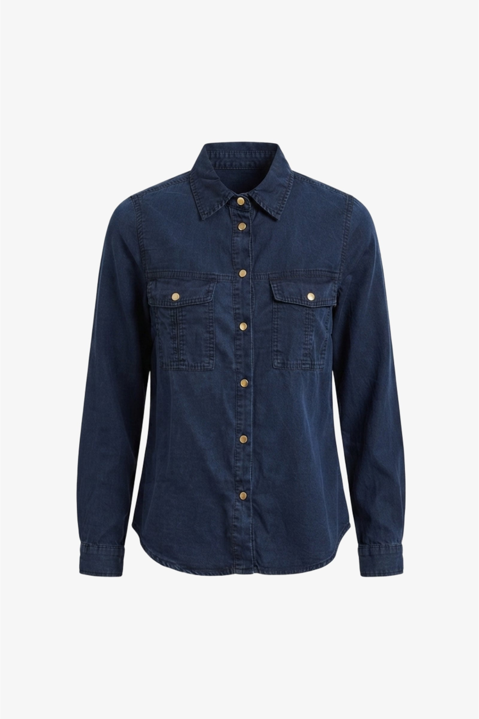 Snap-Button Denim Shirt