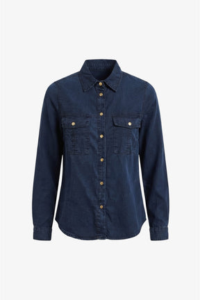 Snap-Button Denim Shirt