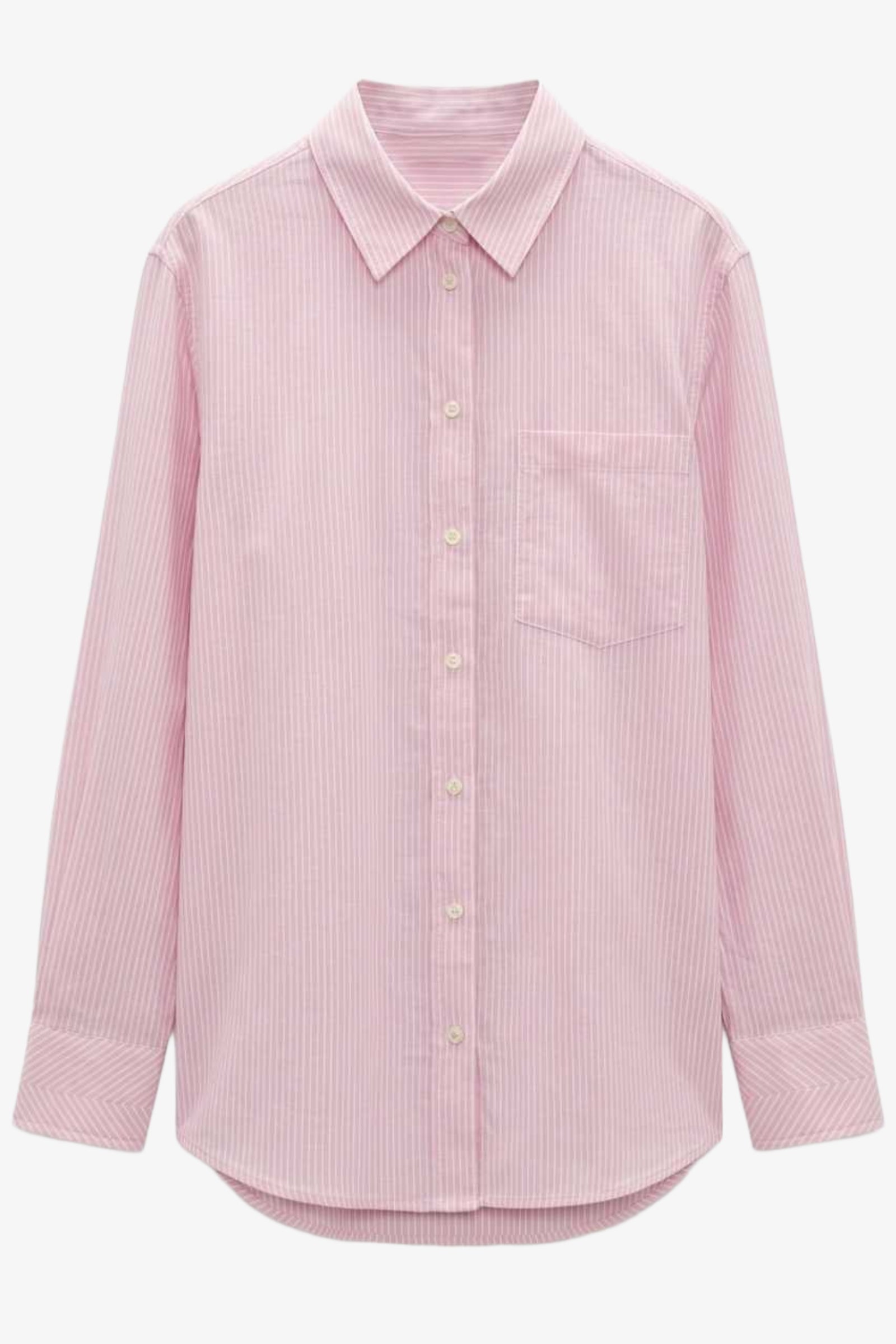 Chest-Pocket Striped Shirt
