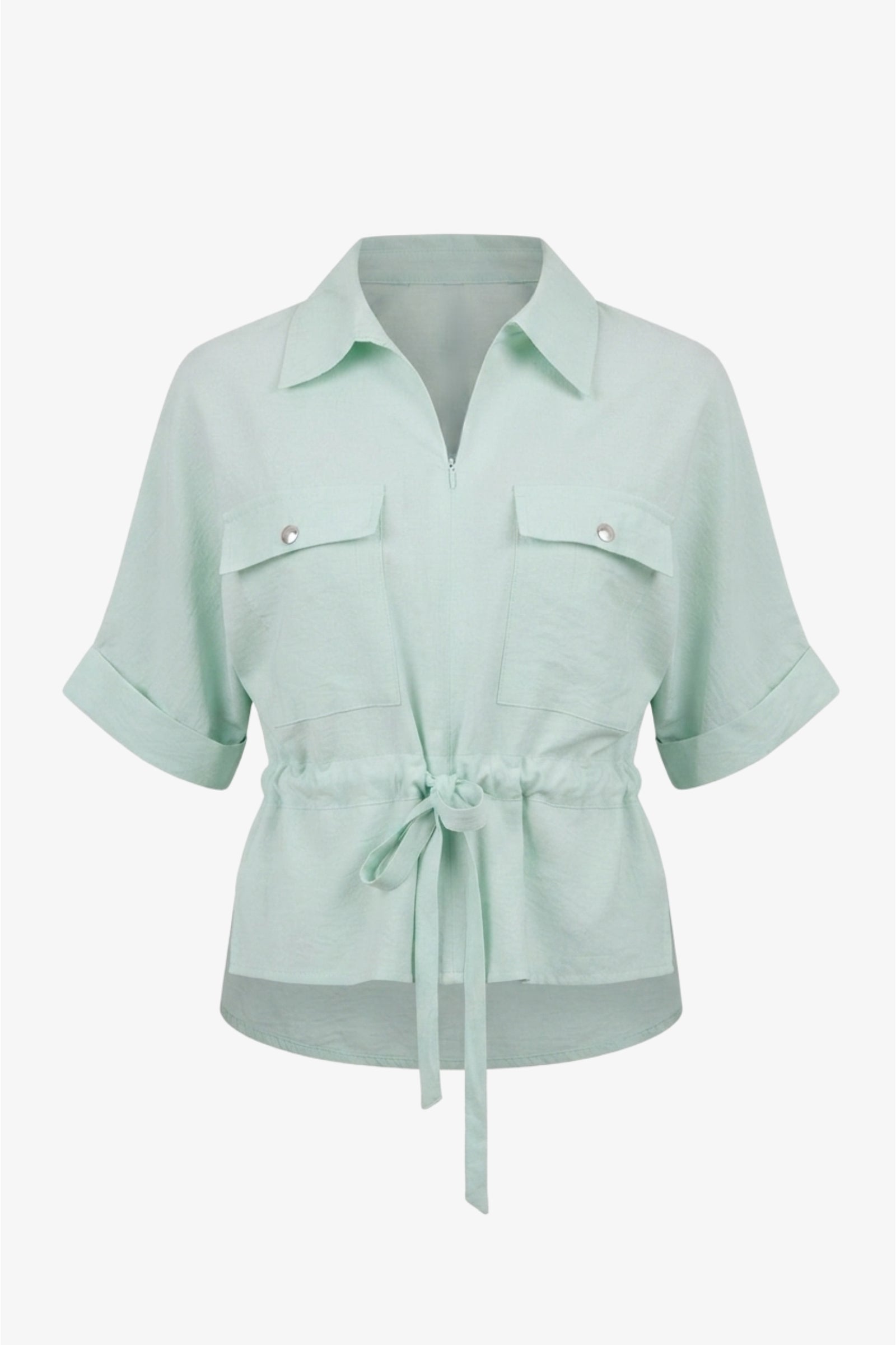 Drawstring Waist Lounge Shirt