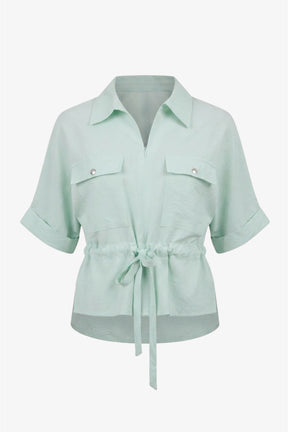 Drawstring Waist Lounge Shirt