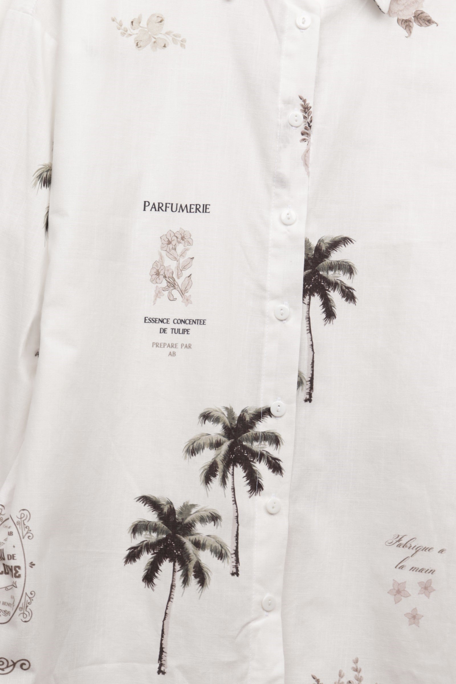 Palm Print Beach Shirt