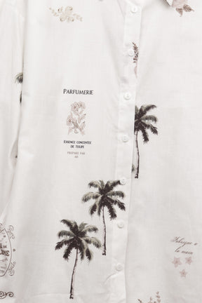 Palm Print Beach Shirt