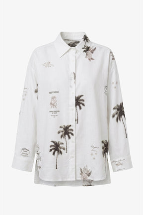 Palm Print Beach Shirt