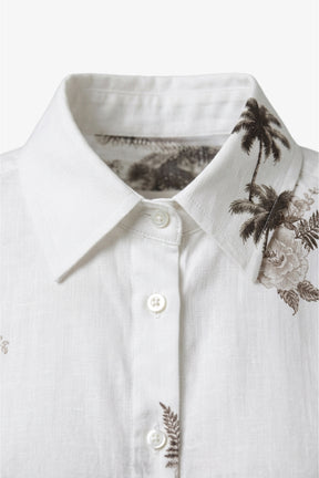 Palm Print Beach Shirt