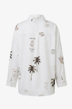Palm Print Beach Shirt