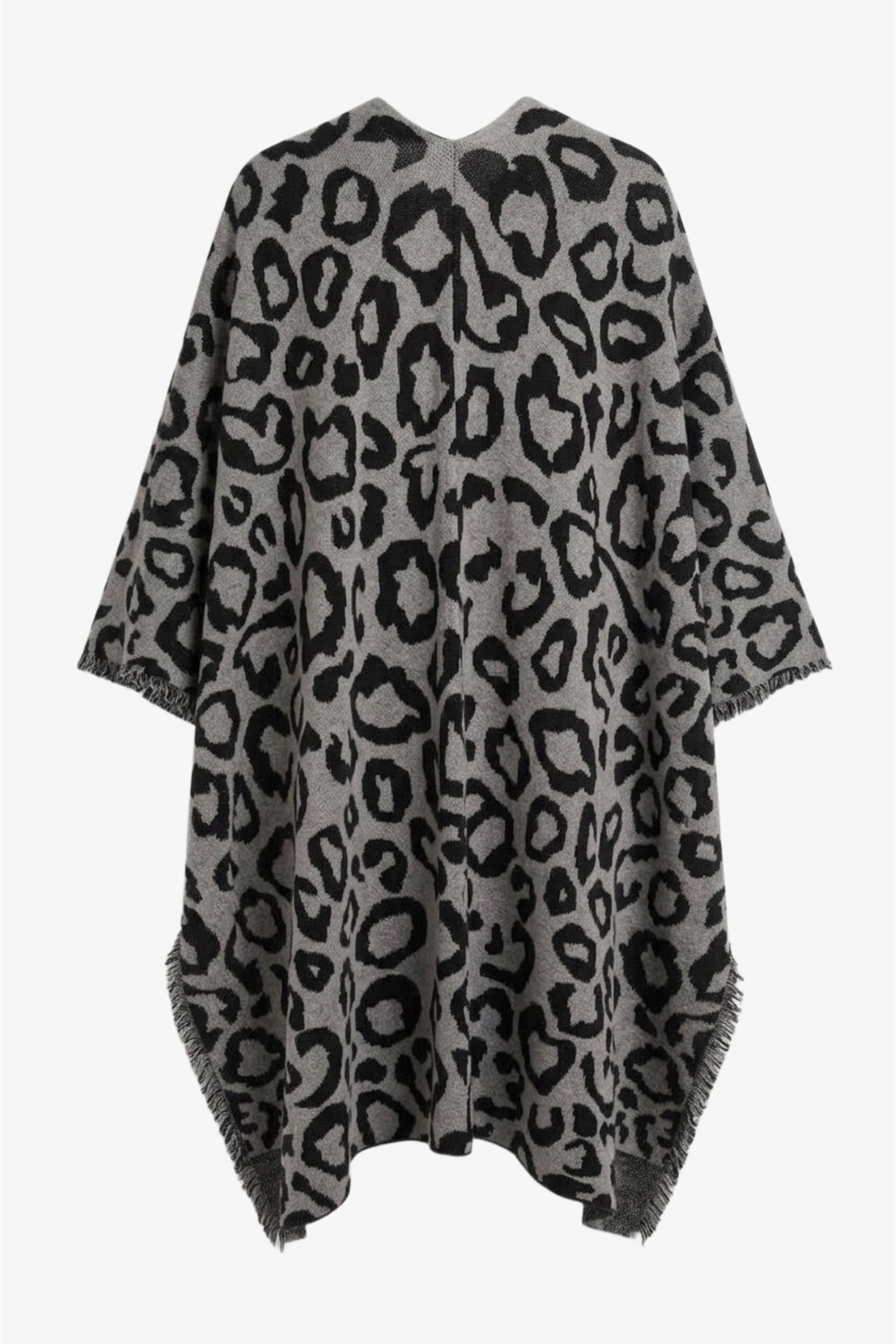 Fringed Leopard Poncho