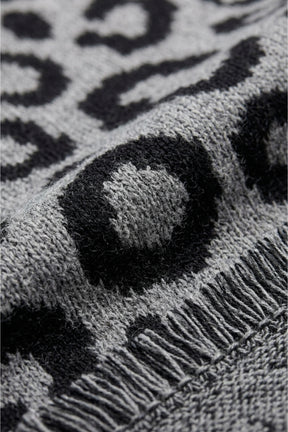 Fringed Leopard Poncho