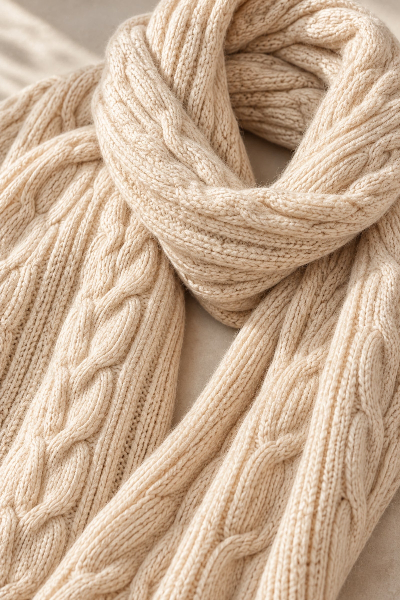 Vertical Cable-Knit Scarf