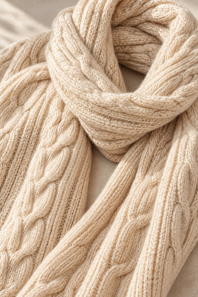 Vertical Cable-Knit Scarf