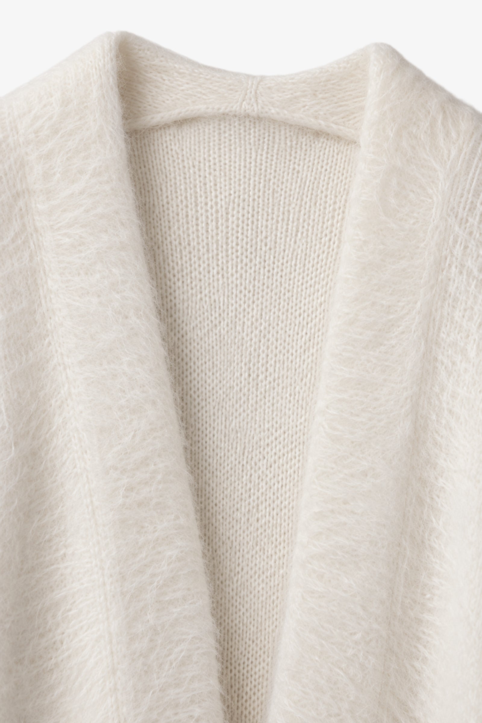 Balloon-Sleeve Fuzzy Cardigan