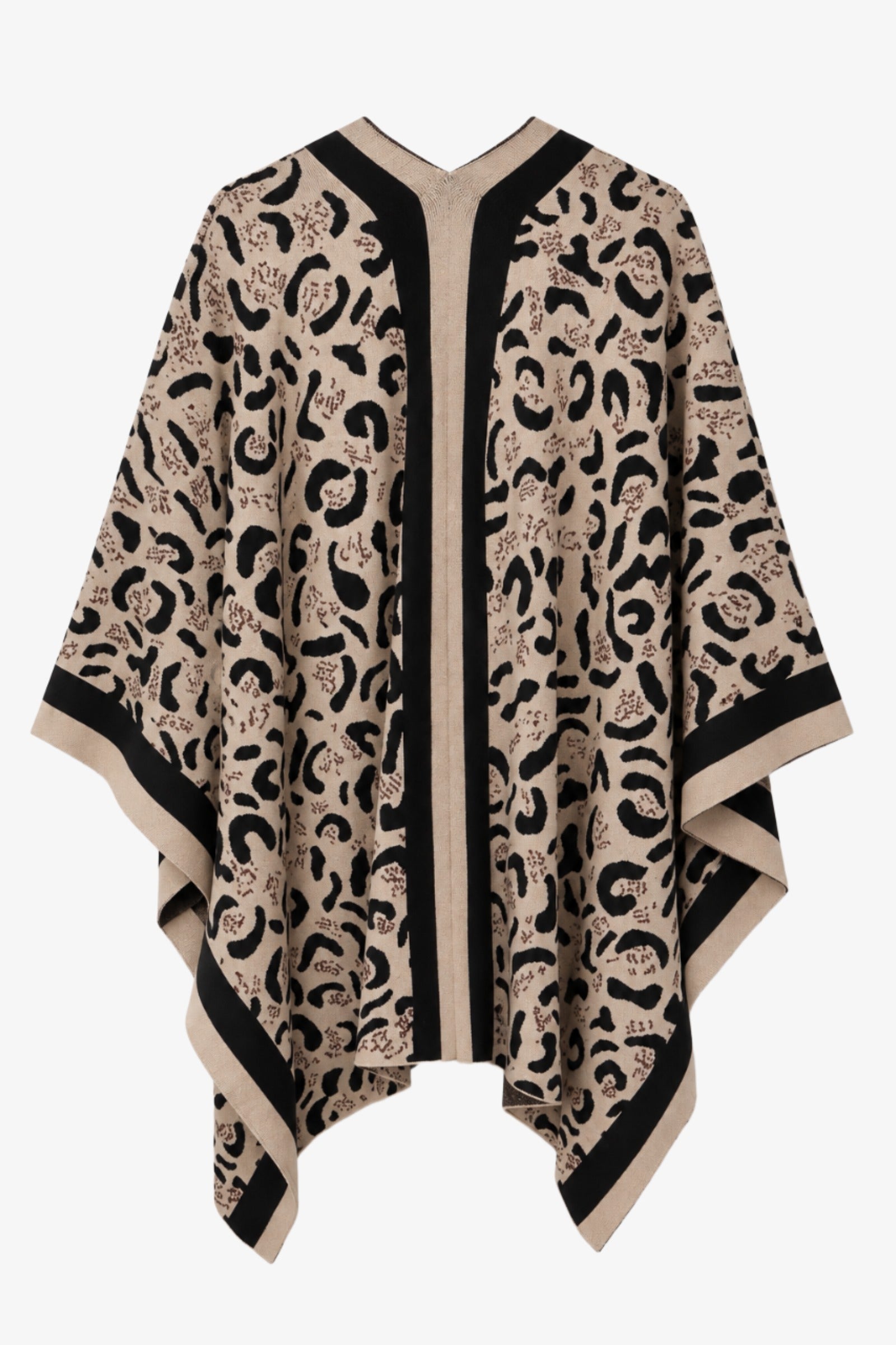 Leopard Open Front Poncho