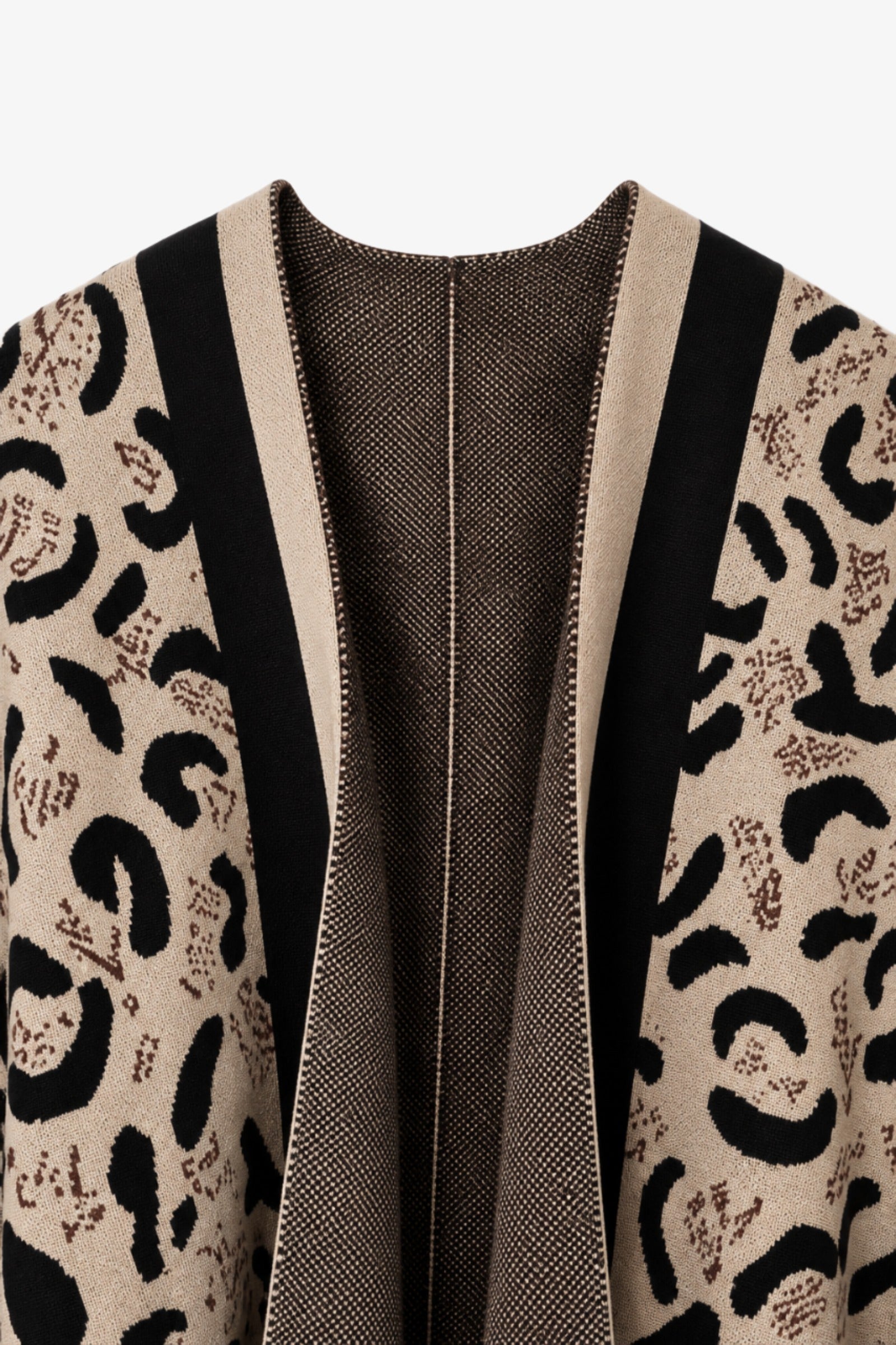 Leopard Open Front Poncho
