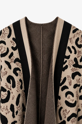 Leopard Open Front Poncho
