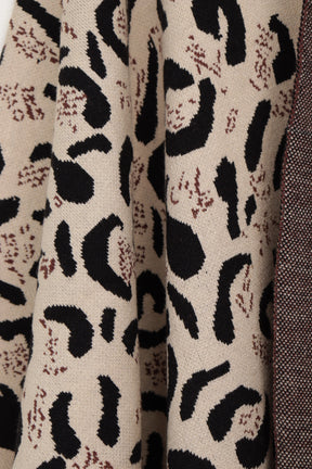 Leopard Open Front Poncho