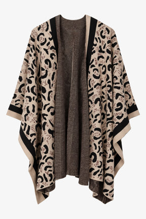 Leopard Open Front Poncho
