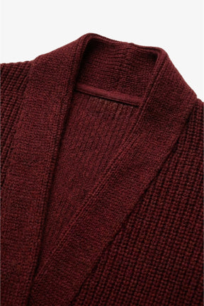 Ribbed Shawl Collar Cardigan