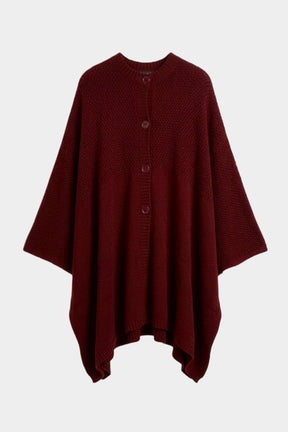 Asymmetric Button Front Poncho