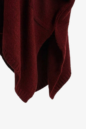 Asymmetric Button Front Poncho